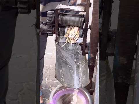 Fresh Old Machine Making Sugar Crane Juice in Nagpur India -Indian Street Food