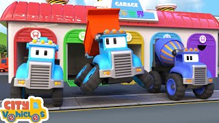 Dump truck Assemble fire truck and put out of house fire-police car;Bulldozer, crane truck for kids.