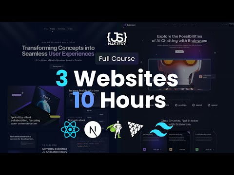 Build and Deploy 3 Modern UI/UX Websites and Get Hired as a Frontend Developer | Full 10-Hour Course