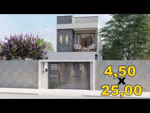 Casa Duplex 3 quartos | TERRENO 4,50x25 | Com área gourmet.