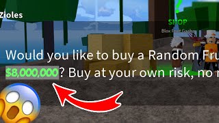 I Spent $8,000,000 Giving Random Fruits in BloxFruits