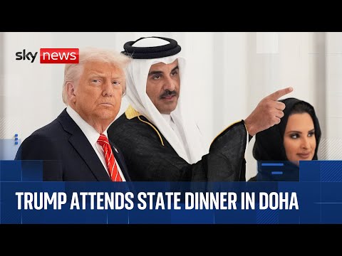 Donald Trump attends state dinner in Qatar