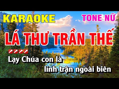 Karaoke Lá Thư Trần Thế Tone Nữ Nhạc Sống | Nguyễn Linh