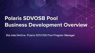 SDVOSB Pool Post Award Orientation