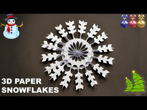 3D Paper Snowflakes Christmas Paper Craft | How to make  3D paper snowflake for Christmas decoration