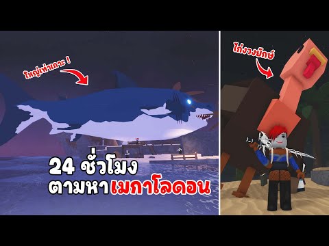 ใช้เวลา 24 ชั่วโมงในการตามหา Megalodon วิธีหาเมกาโลดอนตัวเท่าเกาะ | Roblox fisch