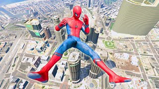 SpiderMan Crazy Jumps/Falls Ragdolls #1 (GTA 5 Spider-Man Fails Funny Moments)
