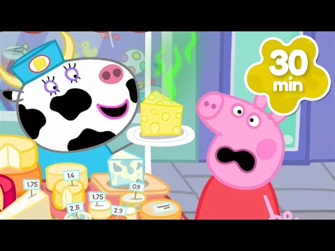 Peppa no Mercado de Queijo 🧀 Papai Pig Desmaia 😨 | 30 minutos | Peppa Pig em Português Brasil
