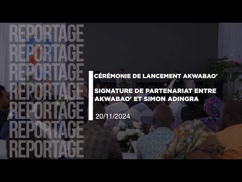 Cérémonie de lancement AkwabaO', signature de partenariat entre CIG et Simon Adingra