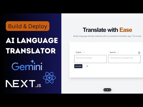 Build & Deploy AI Language Translator App - Gemini AI, React, Neon DB, Nextjs, Tailwind