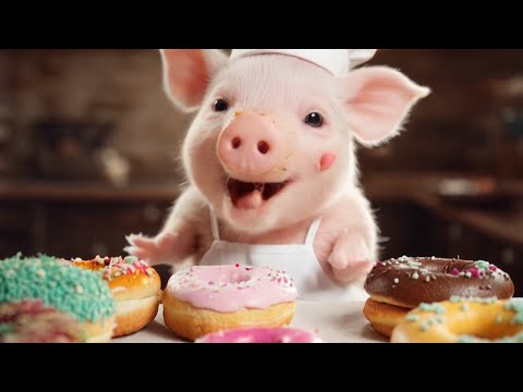 Little Piglet Makes Yummy Donuts! 🍩🐷 | Cute Baking Adventure