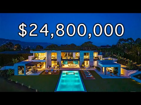 Touring a Malibu Mansion with a 70 Foot Pool!