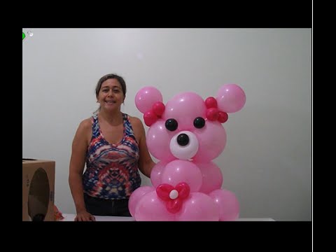 como fazer urso com balões - Bear with balloons