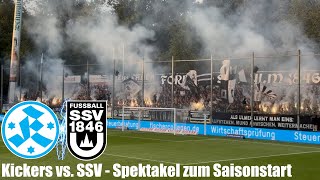 Stuttgarter Kickers - SSV Ulm | Pyroshow, Choreo, Tore Karten über 3.000 SSV Fans bei Torspektakel