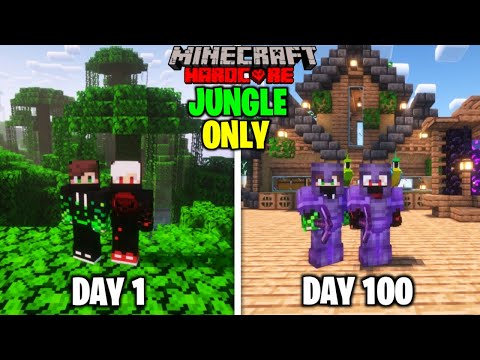 We Survived 100 Days In JUNGLE Only World In Minecraft Hardcore | Duo 100 Days !