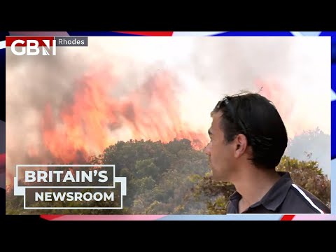 Rhodes wildfires: 'There's ASH falling on us!' | GB News' reporter evacuates area as fire encroaches