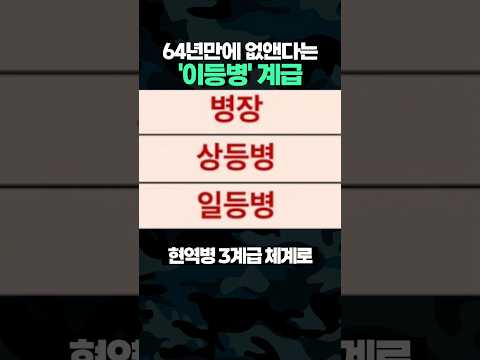 64년만에 없어진다는 군대 이등병