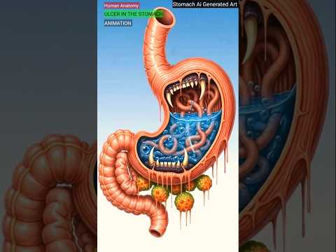 Stomach Ulcer Explained | Human Anatomy Animation | AI Generated Educational Video