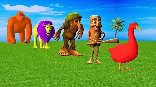Long Slide Game with Tung Tung Tung Sahur Cow Elephant Gorilla Tiger 3d Animal Game Funny 3d Animals