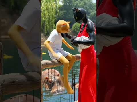 القطه مياو بهدلت الابن اليتيم😭وفرقت بينه وبين اخوه شقيقه والاب مكنش بيسمع لية😰#shorts #cat #ai
