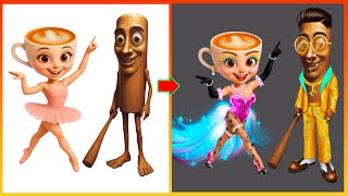 Tung Tung Tung Sahur Capuchino Glow Up LV - Brainrot Transformation Art