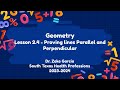 Proving Lines Parallel and Perpendicular