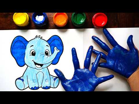 Learning Animals & Colors water painting video for kids