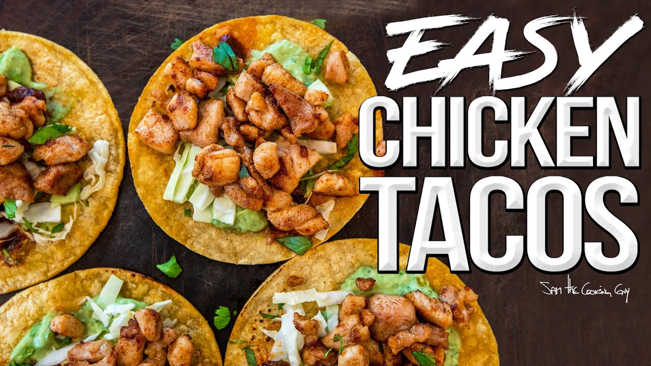 Easy grilled chicken tacos (w/ avocado cream sauce) 4k