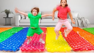 Games with air balloon mattress