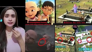 Penampakan di film Upin Ipin⚠️Kuburan ibu upin ipin berpindah😱 #horrorstories #upinipin #fypp