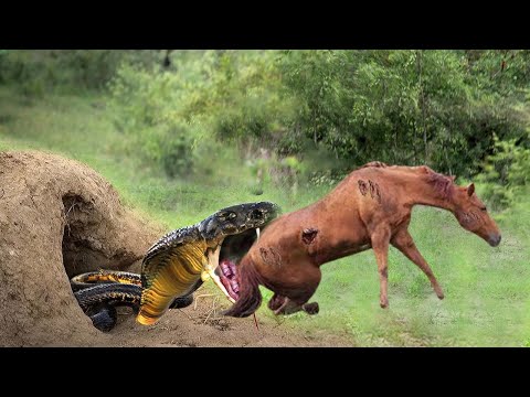 What Happens Next? Wild Horses Are Angry When A Poisonous Snake Bites Their Leg