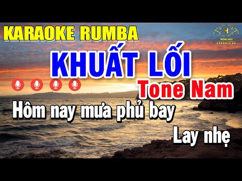 KARAOKE KHUẤT LỐI RUMBA TONE NAM NHẠC SỐNG | Karaoke Nhạc Trẻ Rumba | Trọng Hiếu