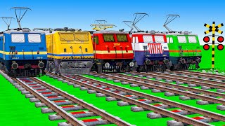 【踏切アニメ】あぶない電車 空中 5 Train Climbing Pynamid 2025 🚦 Fumikiri 3D Railroad Crossing Animation #1million