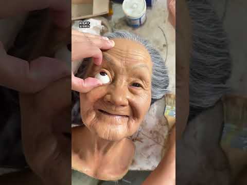 Close the old man's eyes! #Wax Figure Making #Silicone Model