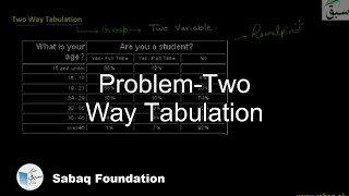 Problem-Two Way Tabulation