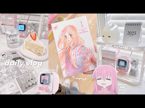 aesthetic daily vlog 🍰// desk makeover, tiivoo-2 unboxing, manga shopping, aliexpress haul, anime