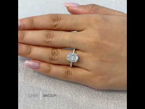 2.37 carat Cushion Cut Lab Diamond Hidden Halo™ Ring
