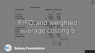 FIFO and weighted average costing b