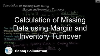 Calculation of Missing Data using Margin and Inventory Turnover