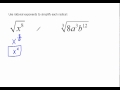 Simplifying Radicals and Exponents
