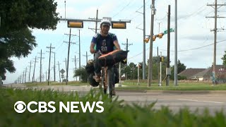 YouTube video thumbnail: Man Bikes From Pittsburgh to Dallas to Watch his Home Team's World Cup Match