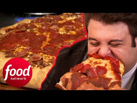 Adam Smothers His Face On A 14 Lb Deep Pizza! | Man V Food: The Carnivore Chronicles