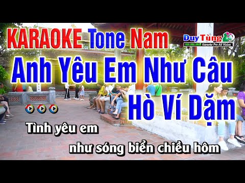 Karaoke || Anh yêu Em Như Câu Hò Ví Dặm – Tone Nam || Nhạc Sống Duy Tùng