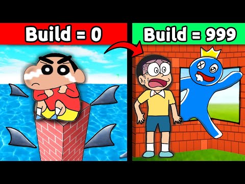 Build To Survive 😱 | Shinchan Vs Nobita 🔥