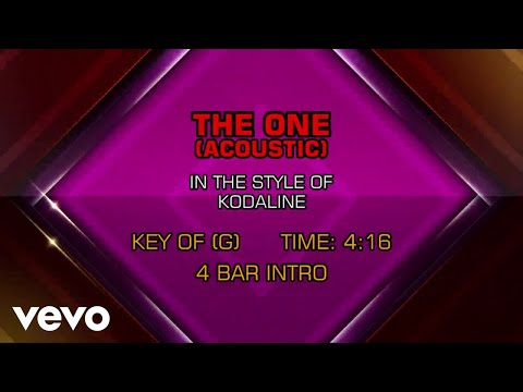 Kodaline – The One (Acoustic) (Karaoke)