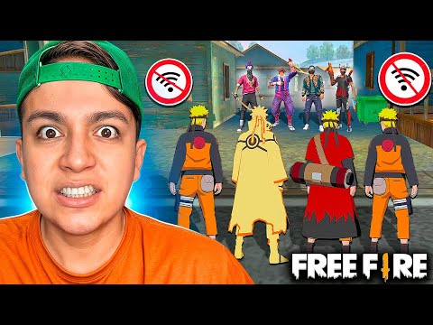 NOS HACEMOS PASAR SIN INTERNET VESTIDOS DE NARUTO en FREE FIRE😱!!