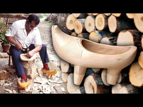 ZAPATOS DE MADERA para aislar los pies de la HUMEDAD en el campo: MADREÑAS o ALBARCAS artesanales