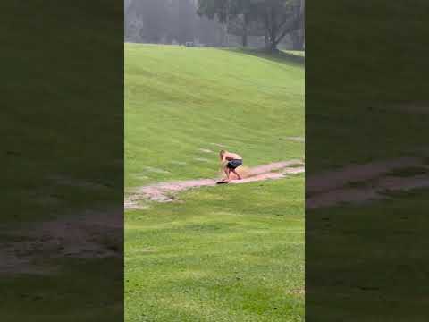 Skimboarding on Golf Course