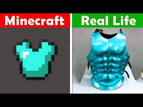 MINECRAFT DIAMOND CHESTPLATE IN REAL LIFE! Minecraft vs Real Life animation CHALLENGE