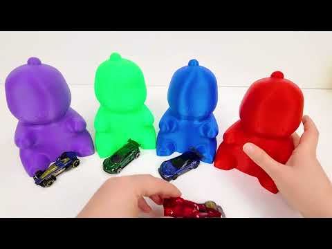 🎉 3D Printed Dinosaur Surprise Toys + Color Cars! DIY Fun for Kids 🚗🦖